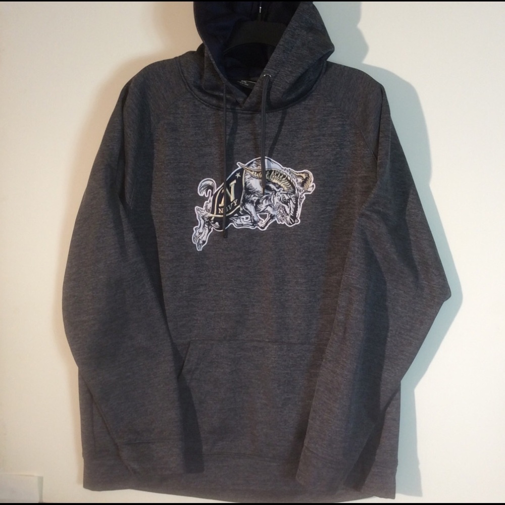 Colosseum US Navy Dark Grey Bull Hoodie Sweatshirt